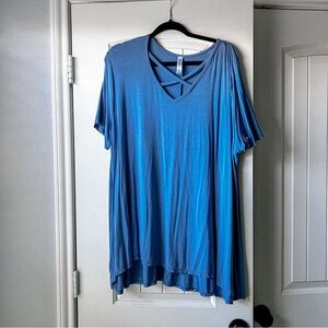 Paisley Grace Blue Caged Top XL